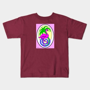 Tropical Pink Flamingo Kids T-Shirt